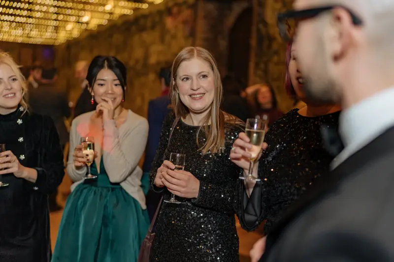 Magic during the drinks reception at the Lotus Christmas party, Hatfield House