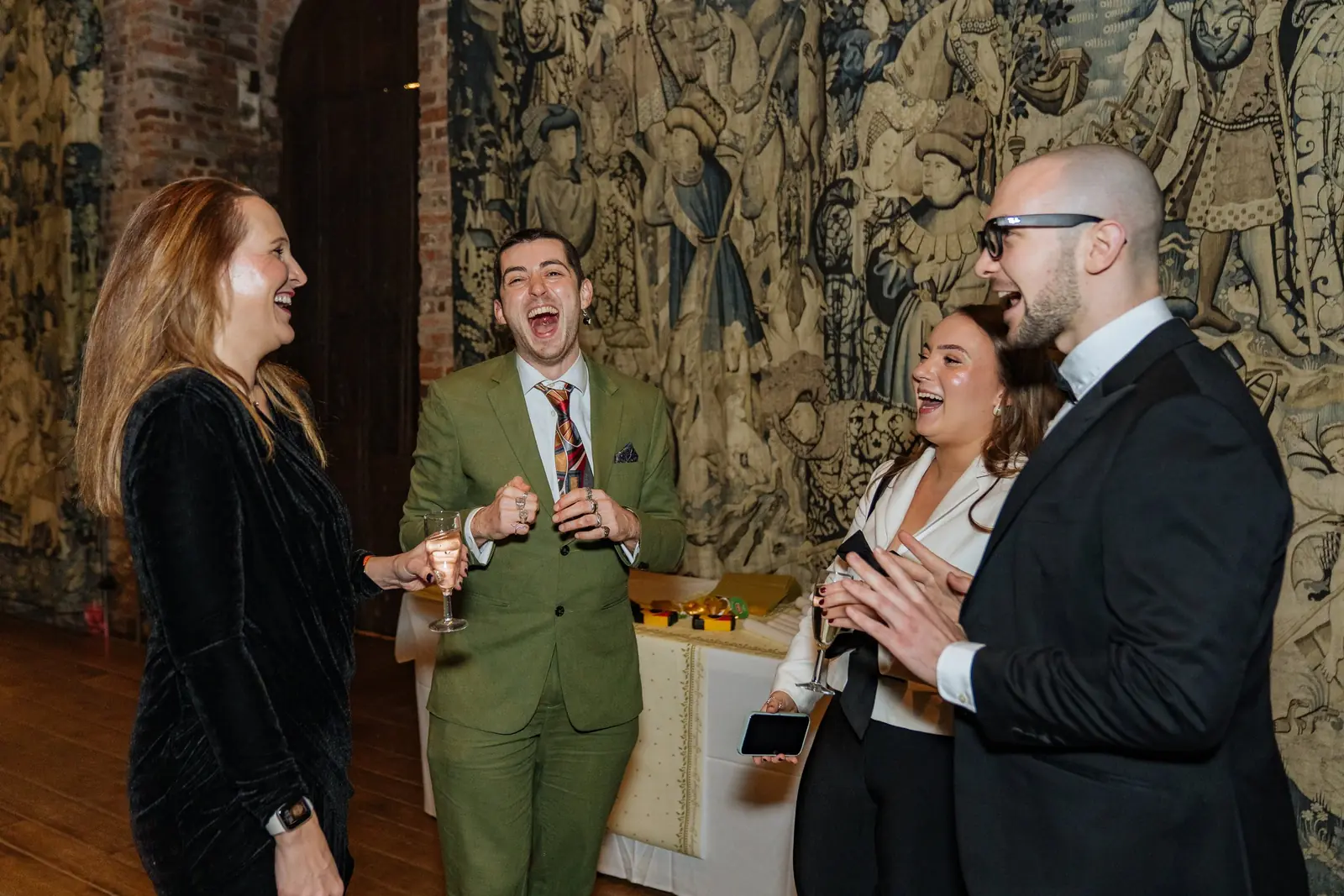 Daniel Bower entertaining guests at a Hertfordshire corporate Christmas party